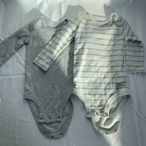 Carter's Long Sleeve Onesie 2 Pack Neutral Colors